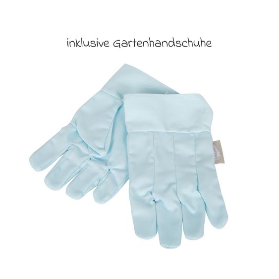 small foot 5-tlg. Gartenwerkzeug-Set mit Schubkarre, Spaten, Rechen & Handschuhe - Hellblau