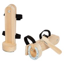 5-tlg. Putzhufen-Set mit 2 Putzhufen, 2 Hufeisen & 1 Hufkratzer - Hobby Horse - Natur