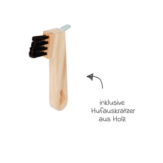 small foot 5-tlg. Putzhufen-Set mit 2 Putzhufen, 2 Hufeisen & 1 Hufkratzer - Hobby Horse - Natur