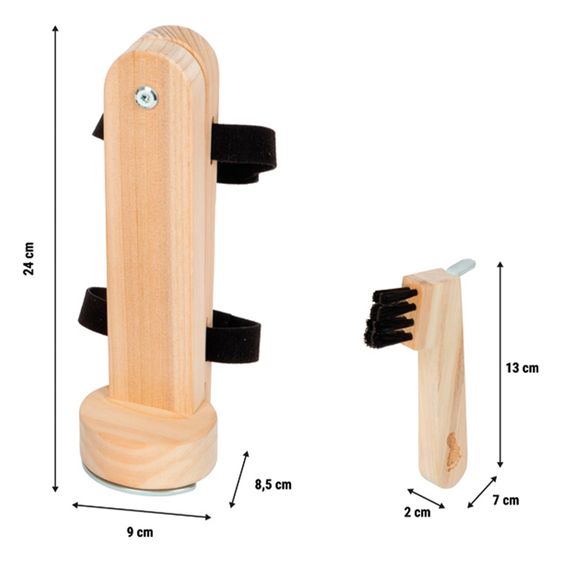 small foot 5-tlg. Putzhufen-Set mit 2 Putzhufen, 2 Hufeisen & 1 Hufkratzer - Hobby Horse - Natur