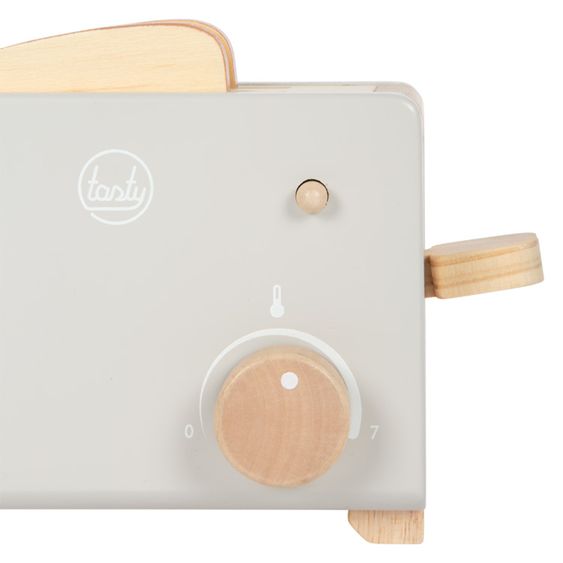 small foot Set De 5 Pièces Pour Grille-Pain avec 2 Tranches De Pain Grillé & 2 Tranches De Fromage - Tasty - Gris