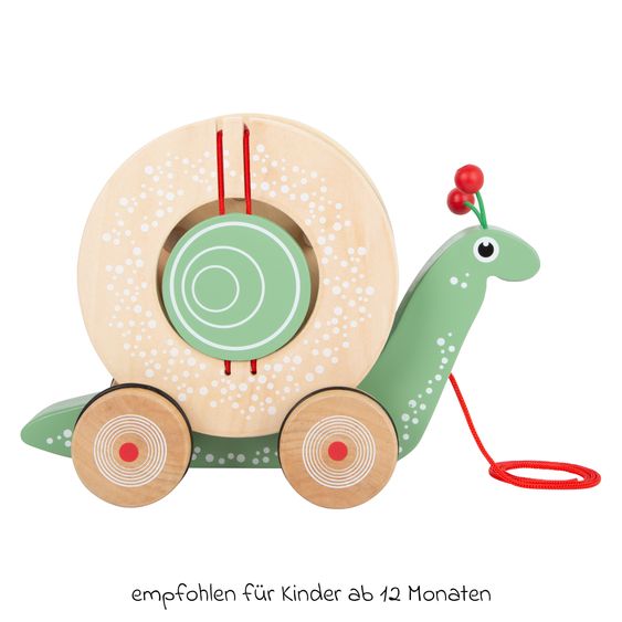 small foot 7-piece Pull-along Peg Animal Snail Walker and Motor Skills Toy - Colourful