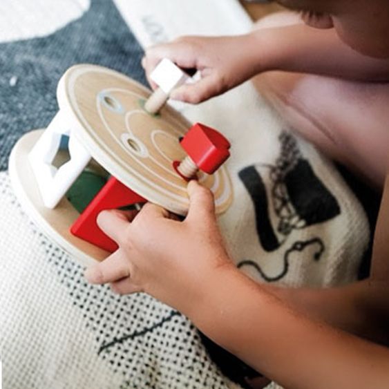 small foot 7-piece Pull-along Peg Animal Snail Walker and Motor Skills Toy - Colourful