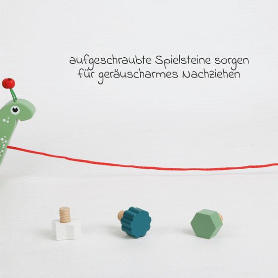 small foot 7-piece Pull-along Peg Animal Snail Walker and Motor Skills Toy - Colourful