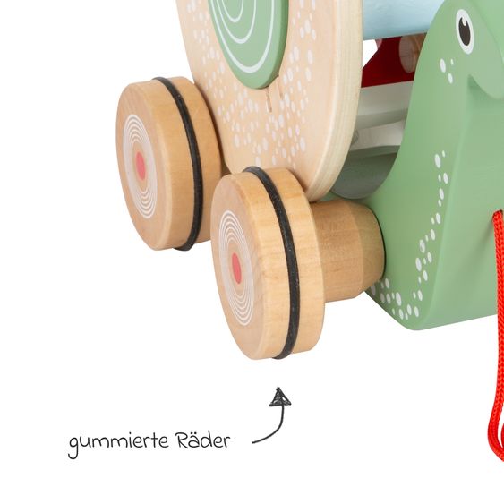 small foot 7-piece Pull-along Peg Animal Snail Walker and Motor Skills Toy - Colourful