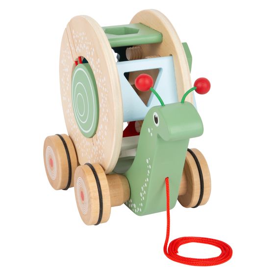 small foot 7-piece Pull-along Peg Animal Snail Walker and Motor Skills Toy - Colourful