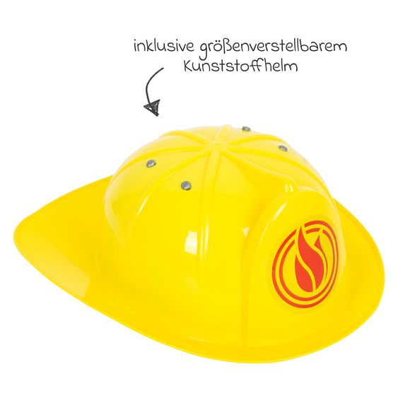 small foot Zaino pompiere 8 pz. Incl. casco e pompa antincendio con corda - Colorato