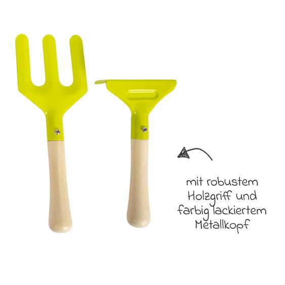 small foot Set 8 pz. di borse da giardino con 5 attrezzi da giardino, 1 annaffiatoio & borsa