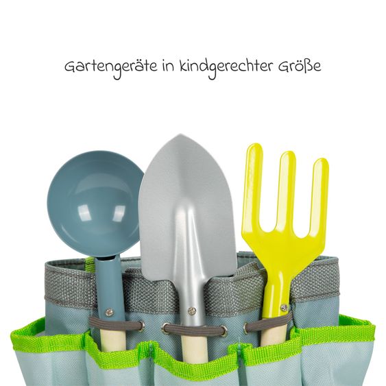 small foot Set 8 pz. di borse da giardino con 5 attrezzi da giardino, 1 annaffiatoio & borsa