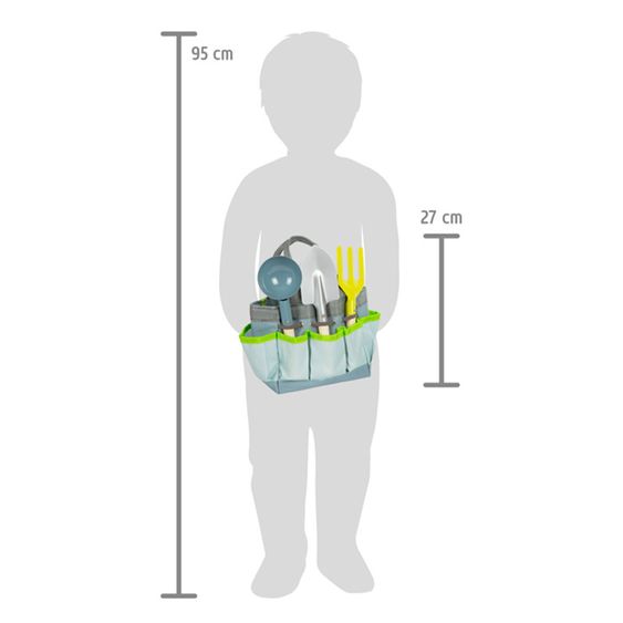 small foot Set 8 pz. di borse da giardino con 5 attrezzi da giardino, 1 annaffiatoio & borsa