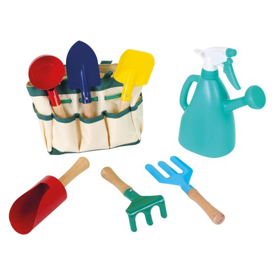 small foot 8-tlg. Gartentaschen-Set mit Gießkanne & 6 Gartengeräte
