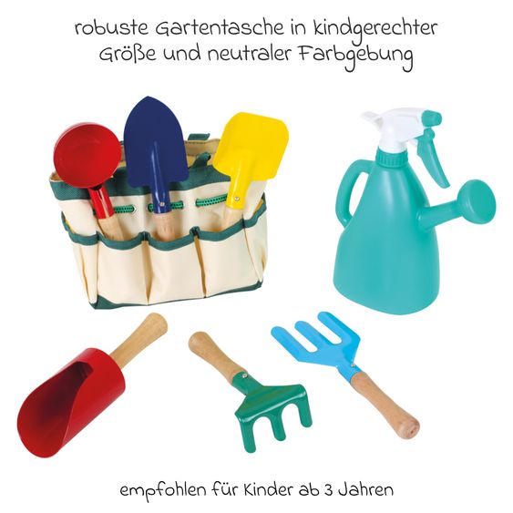 small foot 8-tlg. Gartentaschen-Set mit Gießkanne & 6 Gartengeräte