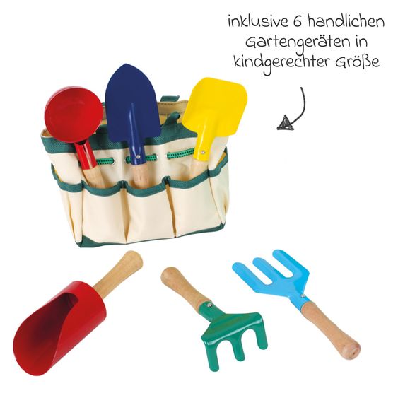 small foot 8-tlg. Gartentaschen-Set mit Gießkanne & 6 Gartengeräte