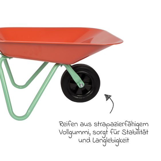 small foot 8.tlg. Großes Gartenset mit Schubkarre, Harke, Spaten, Rechen, Handschuhe, Schaufel & Handharke