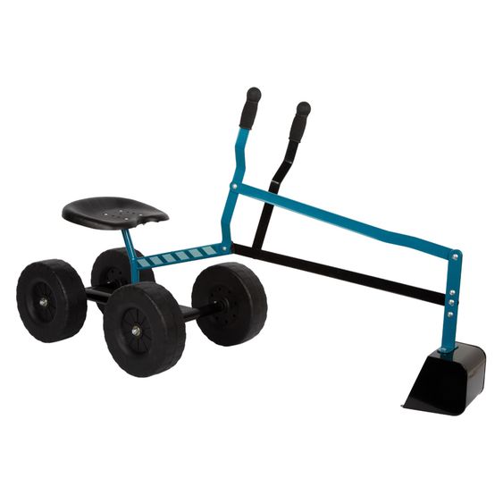 small foot Bagger mit großen Rädern, beweglicher Schaufel belastbar bis 50 kg - Blau