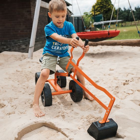 small foot Bagger mit großen Rädern, beweglicher Schaufel belastbar bis 50 kg - Rot