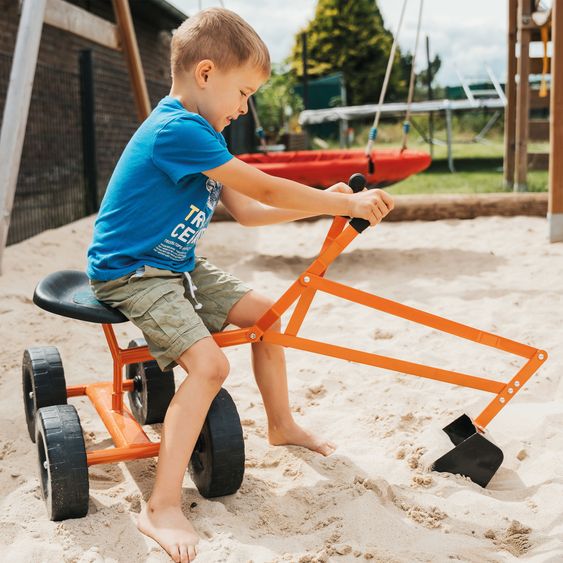 small foot Bagger mit großen Rädern, beweglicher Schaufel belastbar bis 50 kg - Rot