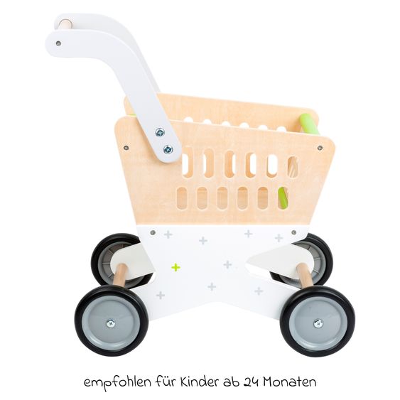 small foot Einkaufswagen Trend aus Holz mit gummierten Rädern - Bunt