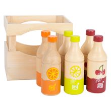 Bottle box Fresh made of wood with 6 bottles - Colourful