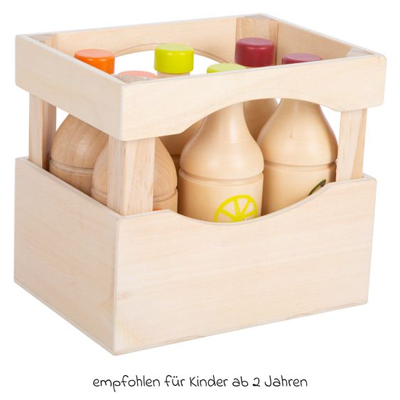small foot Flaschenkiste Fresh aus Holz mit 6 Flaschen - Bunt