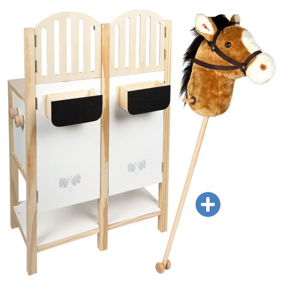 small foot Cavallo a dondolo Hobby Horsing Nico con scuderia per cavalli - Braun