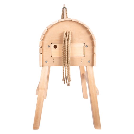 small foot Holzpferd mit Aufstiegshilfe & Halfter für den Außenbereich - Beige