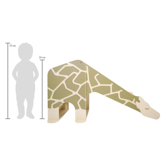 small foot Indoor Slide Giraffe Wildlife made of wood - Natur