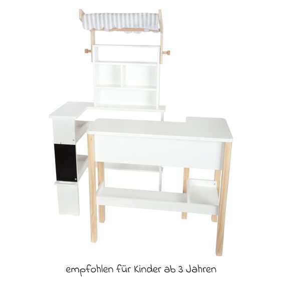 small foot Kaufladen Fresh mit Stoffmarkise inkl. Tafel - Weiß