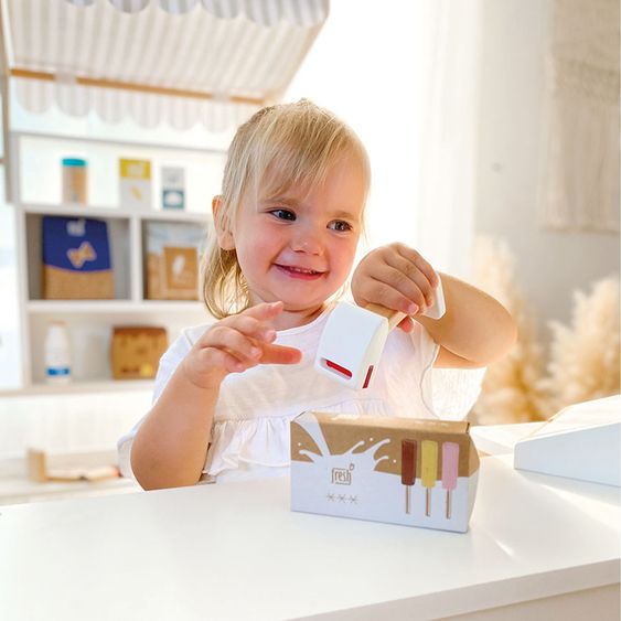 small foot Kaufladen Fresh mit Stoffmarkise inkl. Tafel - Weiß