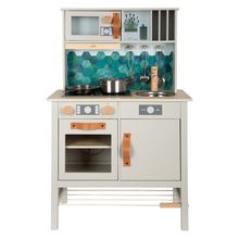 Kinderküche mit Waschbecken, Kochfeld mit Licht & Sound, Dunstabzugshaube & Kochgeschirr - Tasty - Grau