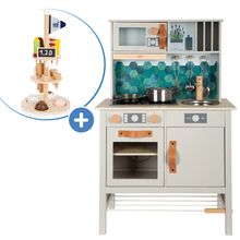 Kinderküchen-Set mit Kinderküche & 15-tlg. Eisständer - Tasty - Bunt