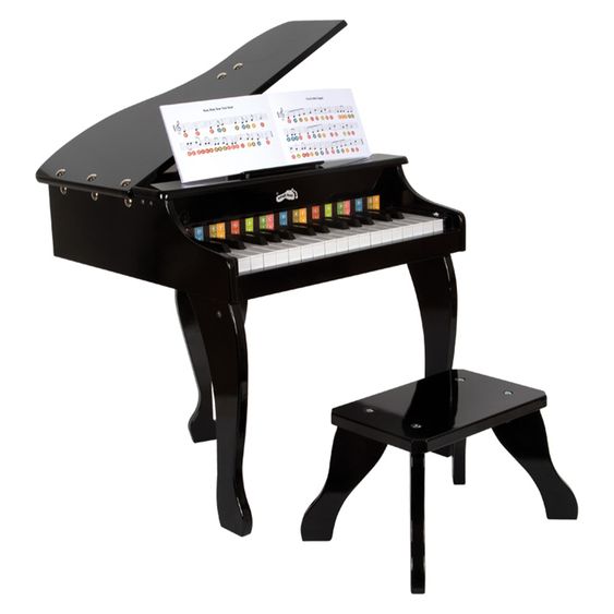 small foot Klavier Kinderflügel mit Sitzhocker - Schwarz