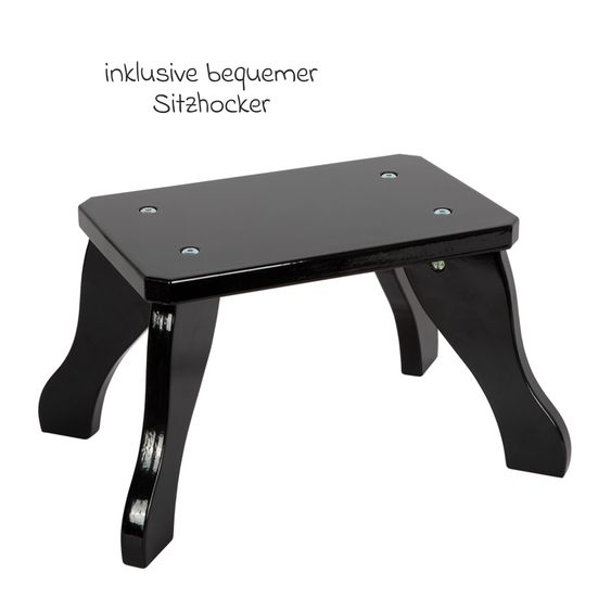 small foot Klavier Kinderflügel mit Sitzhocker - Schwarz