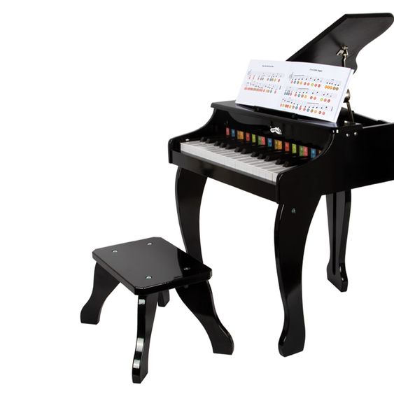 small foot Klavier Kinderflügel mit Sitzhocker - Schwarz