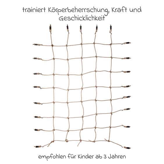 small foot Kletternetz mit Achterhaken 200 x 150 cm - Natur