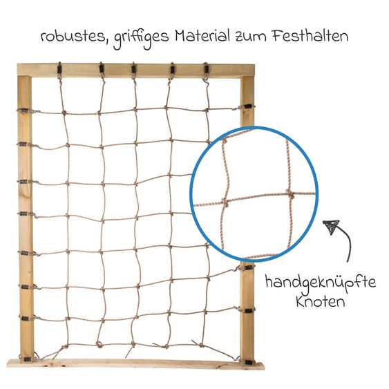 small foot Kletternetz mit Achterhaken 200 x 150 cm - Natur