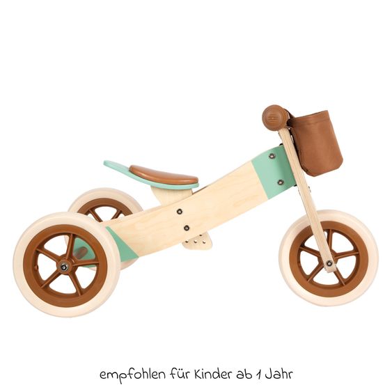 small foot Lauf und -dreirad Maxi mitwachsend inkl. Lenkertasche - Karamelbraun