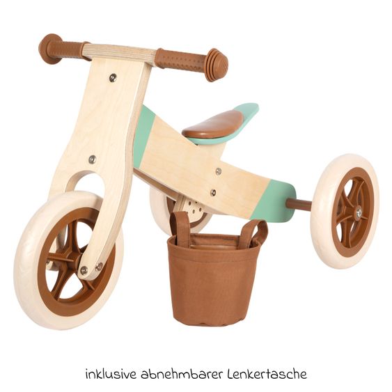 small foot Lauf und -dreirad Maxi mitwachsend inkl. Lenkertasche - Karamelbraun