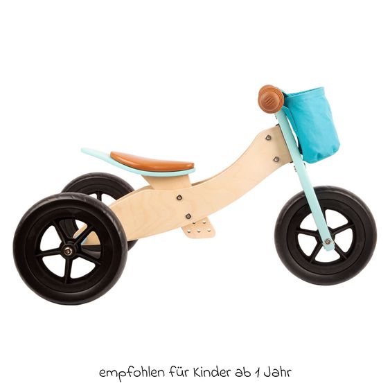 small foot Laufrad und -dreirad Maxi mitwachsend inkl. Lenkertasche - Türkis
