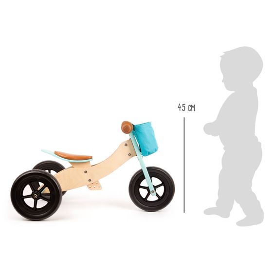 small foot Laufrad und -dreirad Maxi mitwachsend inkl. Lenkertasche - Türkis