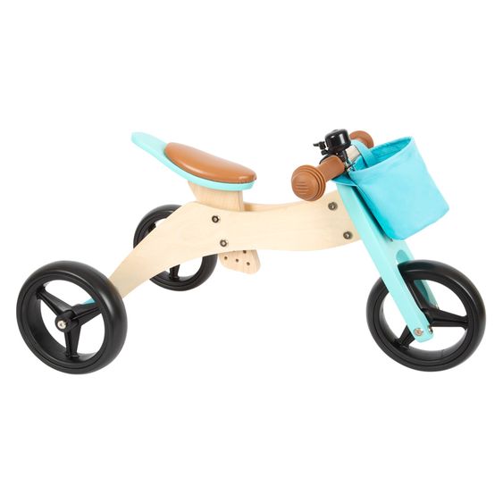 small foot Laufrad und -dreirad mitwachsend inkl. Lenkertasche - Türkis