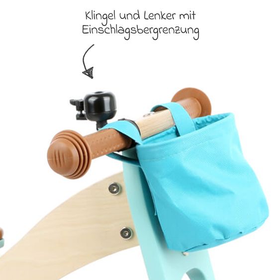 small foot Laufrad und -dreirad mitwachsend inkl. Lenkertasche - Türkis