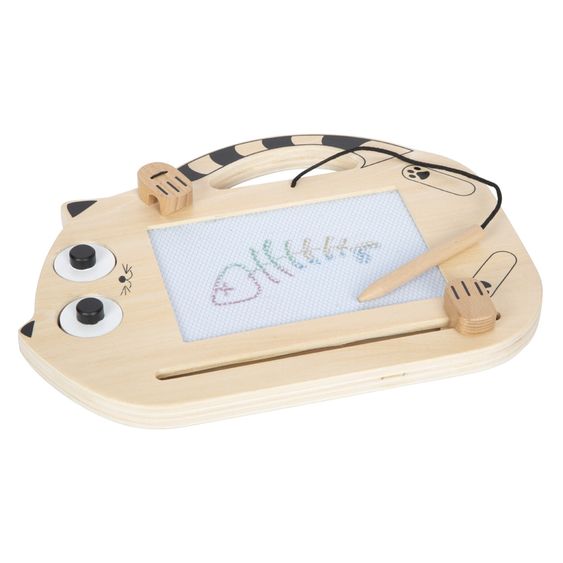 small foot Magnetische Zaubertafel Katze mit Stift und 2 Stempel - Natur