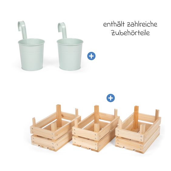 small foot Cucina da gioco per esterni e banco della spesa in uno con piano cottura, forno, grill, lavello incl. set accessori - Naturale