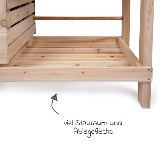 small foot Cucina da gioco per esterni e banco della spesa in uno con piano cottura, forno, grill, lavello incl. set accessori - Naturale