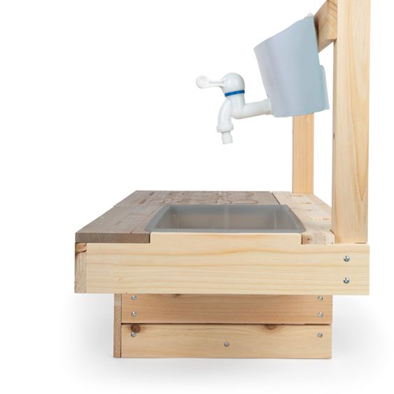 small foot Matschküche zum Hängen mit Kochfeld, Backofen, Wasserbehälter mit Wasserhan & Becken - Natur