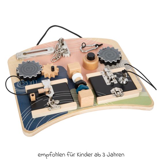 small foot Motorikbrett zum Erlernen alltagspraktischer Fähigkeiten Schlösser und Rotation - Bunt