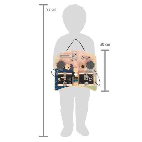 small foot Motorikbrett zum Erlernen alltagspraktischer Fähigkeiten Schlösser und Rotation - Bunt