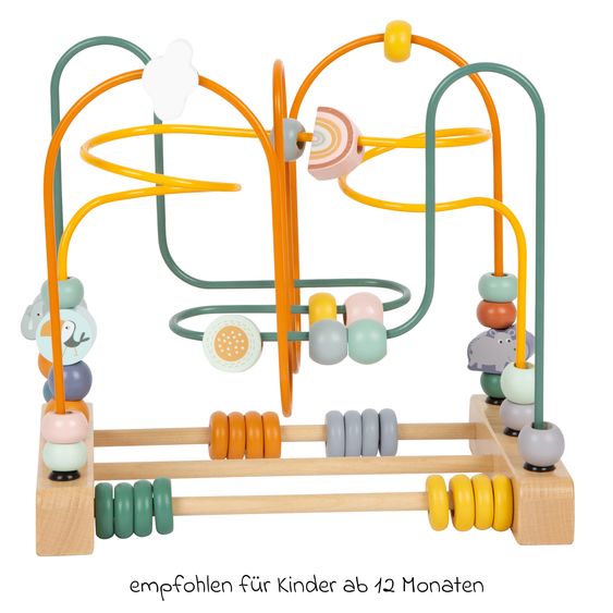 small foot Anello motricità Safari con tre anelli metallici incl. motivi animali - Colorato