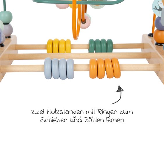 small foot Anello motricità Safari con tre anelli metallici incl. motivi animali - Colorato